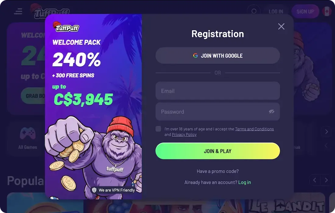 tuffpuff casino registration